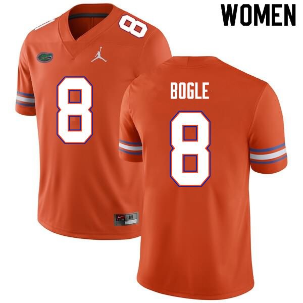 NCAA Florida Gators Khris Bogle Women's #8 Nike Orange Stitched Authentic College Football Jersey PUD0664TF